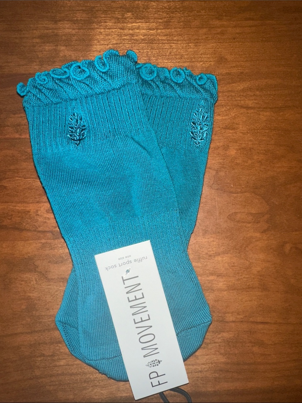 FP Movement Women's Turquoise Classic Ruffle Sport Socks NWT